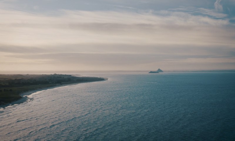 Aerial view of a vast ocean