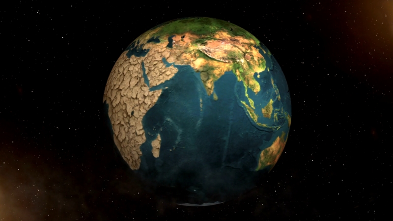 Earth with signs of extreme heat, illustrating the concept of runaway climate change