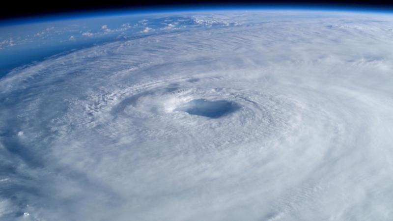 Powerful hurricane, symbolizing the increase in extreme weather events linked to climate change