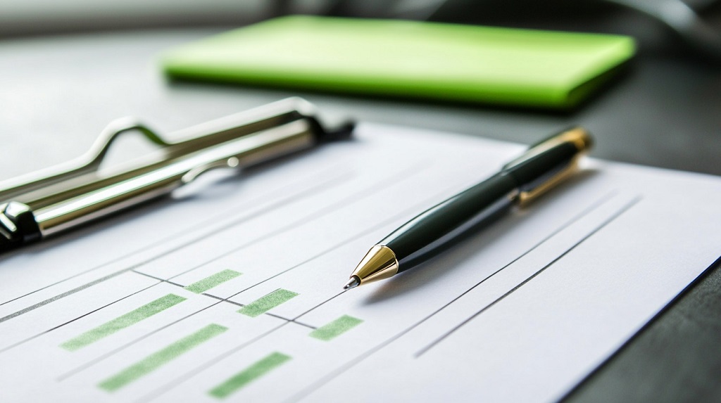 Internal audit checklist on desk