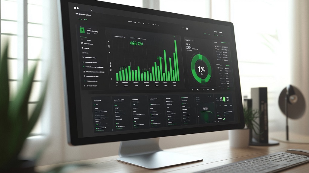 Dashboard showing eco-performance metrics