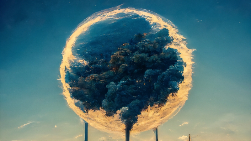 Industrial chimneys emitting dense smoke, symbolizing how companies manage and reduce emissions by scope